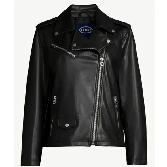 Scoop Jackets & Blazers - Scoop Women's Faux Leather Moto Jacket